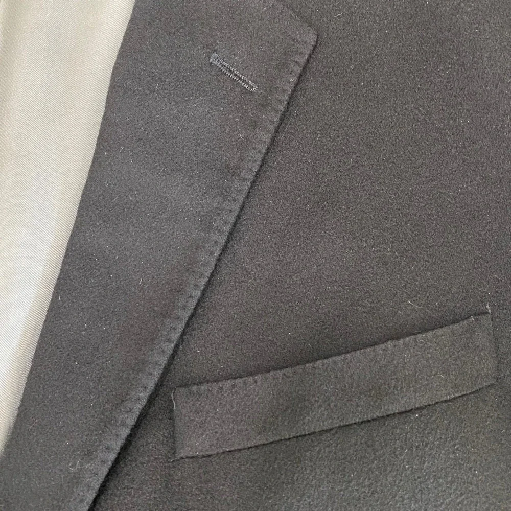 Ken's Man's Shop Piacenza Pure Italian Cashmere Black Blazer Mens 48L USA Made